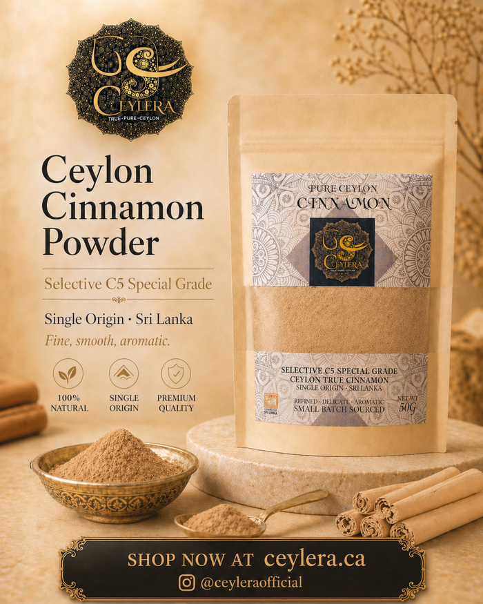 Ceylera Reserve Ceylon cinnamon powder and sticks, sourced from Sri Lanka